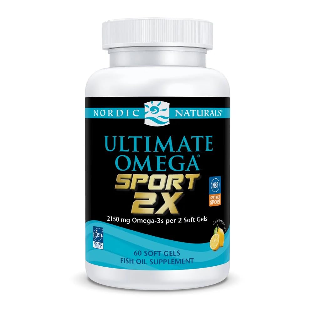Nordic Naturals ULTIMATE OMEGA 2X SPORT | 2150mg Omega 3 supplement EPA & DHA Omega 3 Lemon Fish Oil for athletes & active adults 60 SoftGel