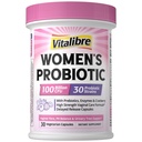 Vitalibre probiotiki za ženske 30 sevi, 100 milijard CFU vaginalni probiotiki z digestivnimi encimi, prebiotiki in brusnice za zdravje sečil, pH ravnovesje, 30 Veggie kapsule