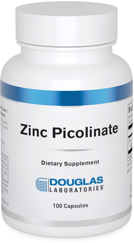Douglas Laboratories Cinkov pikolinat - 50 mg cink - za imunski sistem, antioksidanti in kožo - Trace Mineral dodatek - 100 kapsul