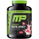 MusclePharm Combat 100% Whey Protein Powder, Jagodna krema aroma, hitro okrevanje in mišični dobiček z izolatom sirotkinih beljakovin, visoke beljakovine v prahu za ženske in moške, Gluten brez, 5 lb, 70 Serving