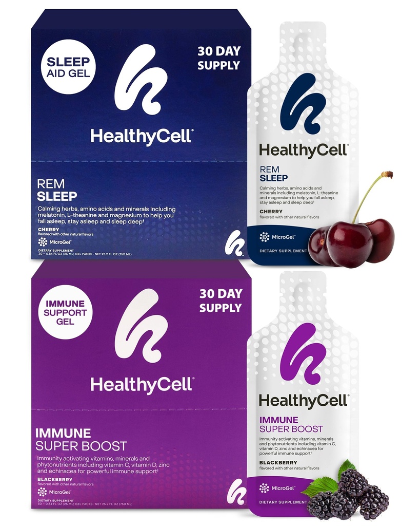 Healthycell REM dodatek za pomoč v spanju + Immune Super Boost dodatek paket
