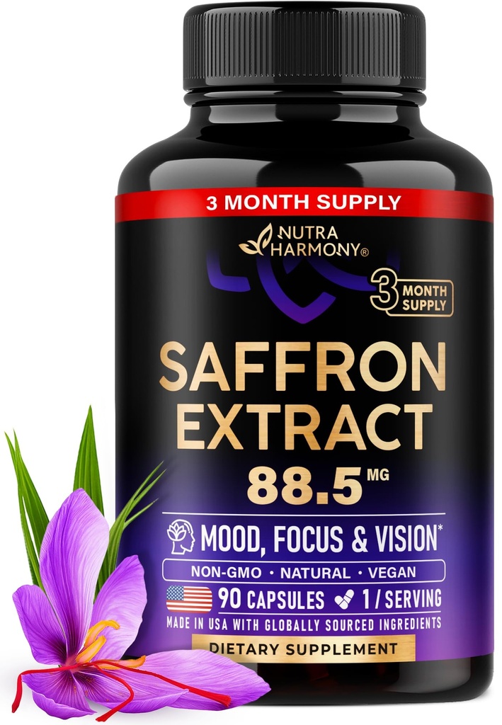 Naravni žafran - Pure Saffron Extract 88,5 mg - Made in USA - Mood 