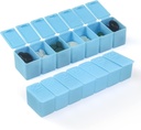 Tedenski Organizator majhne tablete, 7 Day Pill primer, Daily Vitamin Case Medicine Box, Tablete za medicinske dodatke ribje olje(2Pcs, modra)