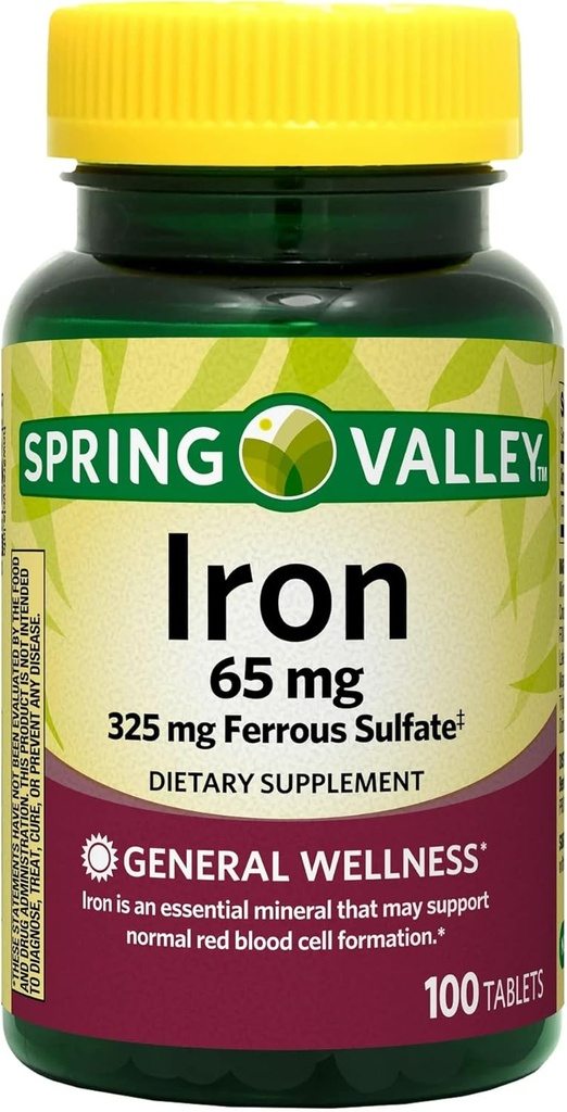 Spring Valley - železo 65 mg, 100 tablet