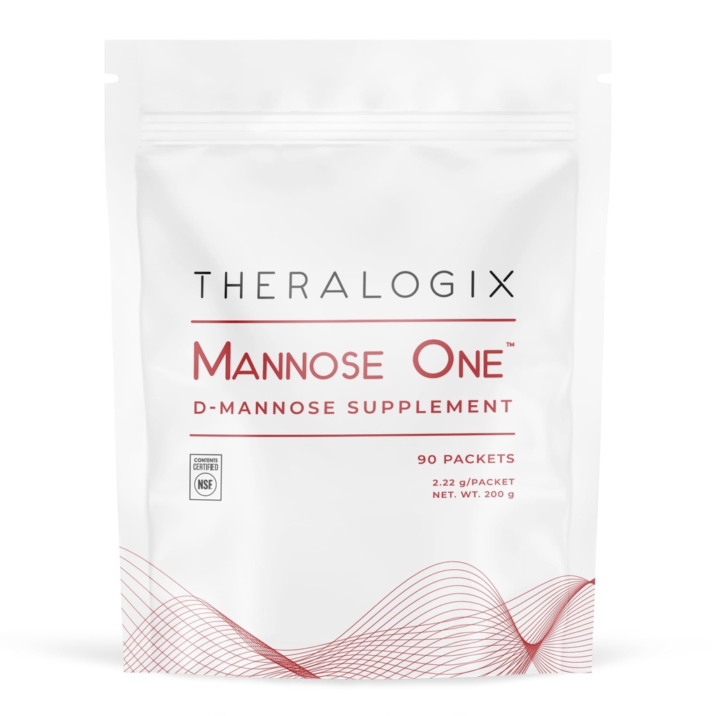 Theralogix Mannose One D- Mannose Powder - 90-dnevna zaloga - Podpira Zdravje sečilnega trakta z 2.000 mg D-mannoze* - NSF Certified - 90 Packets