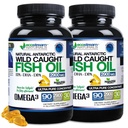 (paket z 2) Naravna Antarktika Divja Omega 3 Ribje olje DPA-EPA-DHA Dodatek 2900 Milligrami Triple Jakost Ultra Pure Koncentrirana SoftGels - Brez riba Okus Burps