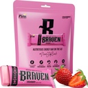 Drzna bar Jagodne energijske palice (1.59 oz, paket po 10) – energijski žveči Alternative s 5g proteini – On-the-Go prigrizki za tek, pohodništvo in šport - Gluten brez prigrizkov - Beljakovine