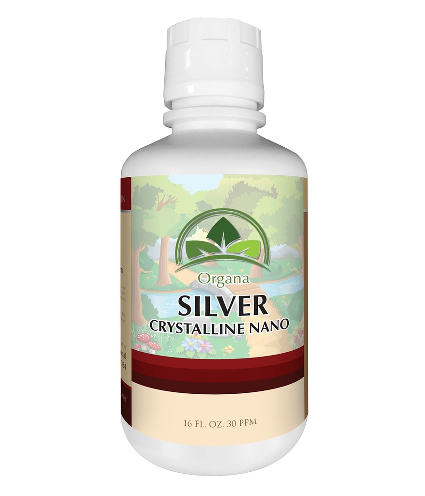 Organa Crystalline Nano Colloidal Silver - Ultra Pure Silver Tekočina za imunski podporo - Ultimate Bio Active Supplement Solution - Plata Coloidal - 16 Ounces - 30 PPM
