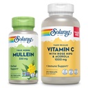 SOLARAY Vitamin C 1000mg in Mullein Leaf Wellness Bundle - Time release Vitamin C dodatek in Mullein kapsule, Tradicionalno se uporablja za wellness podporo - Vegan, 60-dnevni garancija, 275/100 VegCaps