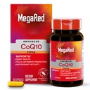 MegaRed Advanced CoQ10 dodatki- 200mg na strežbo, močan antioksidant, ki podpira proizvodnjo celične energije in ščiti pred prostimi radikali*- 30 Koencim Q10 Kapsule, 30 Serving