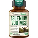 Selen 200 mcg Kapsule – visokopotezni Selenijev dodatek za ščitnico, antioksidant in imunske podpore – zelo biorazpoložljiv L-selenometionin Essential Mineral Supplements – Vegan, 100 kapsul
