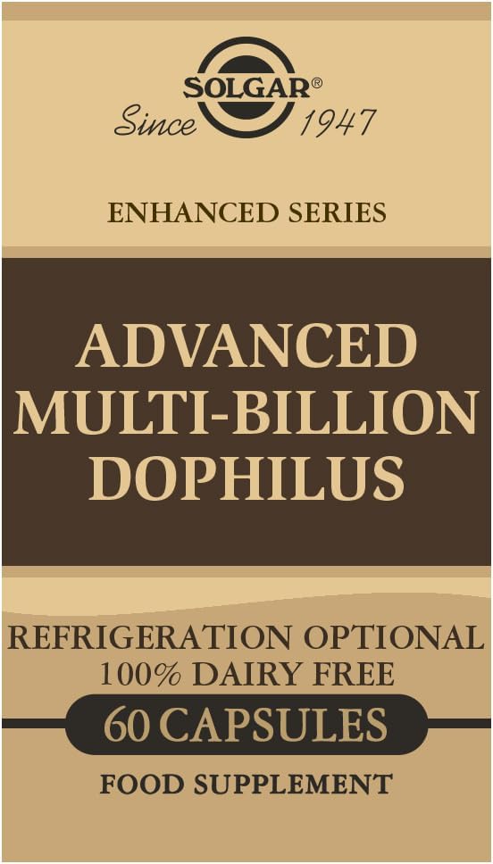 Solgar Advanced Multi-Million Dophilus, 60 Zelenjavne kapsule - Podpira zdravo črevesno floro - 5 milijard mikroorganizmov na obrok - Gluten, Mlekarna, Laktoza in mleko Ne - Vegetarian - 60 Servisi