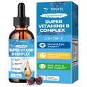15- v-1 liposomski vitamin B kompleks Pro, brez sladkorja B kompleksne kapljice z B1, B2, B3 niacinamid, holin, B5, B6, B7 Biotin, inozitol, folat, B12, cink, lutein, zeaksantin, tavrin in vit. C, 2 fl oz