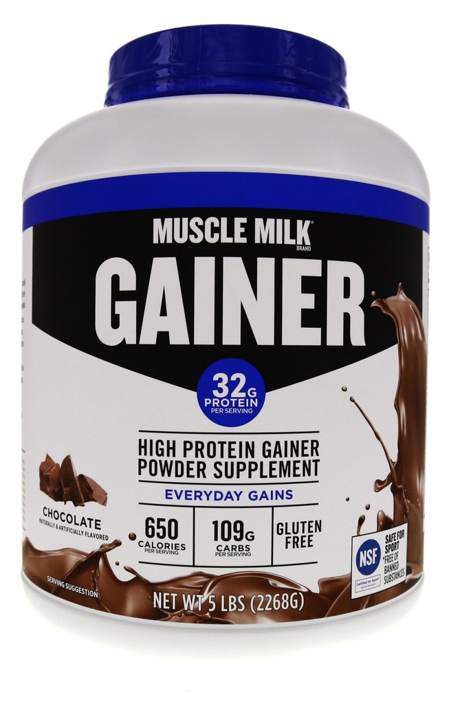 Muscle Milk Gainer Beljakovine v prahu, čokolada, 32g Beljakovine, 5 funtov