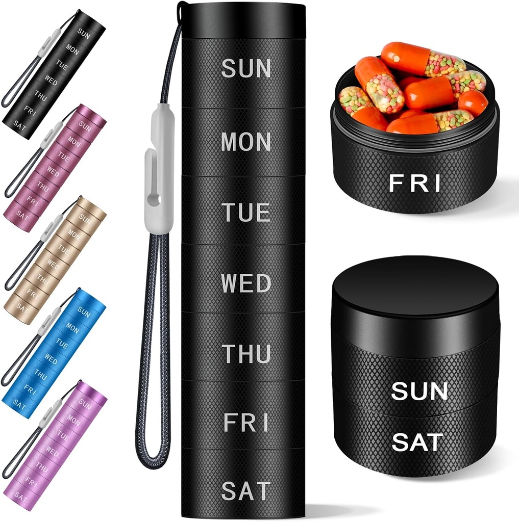 Aluminijaste tablete Organizator, Weekly Metal Pill Case,Pill imetnik, Dokaz o vlagi vodoodporne dnevne tablete Box 7 dan, velike tablete vsebnika za zadrževanje vitaminov,Medikacija,Dopolnitve 