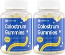 Goveje kolostrum dopolnilo Gumies - s 60% Najvišji IgG, Lactoferrin, Probiotiki in Prebiotiki za odrasle in otroke, Vanilla Flavor & Sugar Free, 2 paket