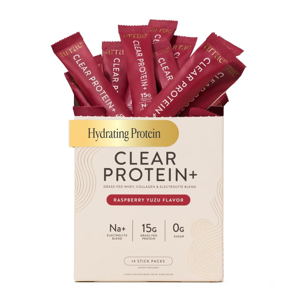 Arrae Clear Protein – dodatki naravnih beljakovin, gladko teksturo, enostavno premešamo, 14 Serving, Čista Formula z elektroliti