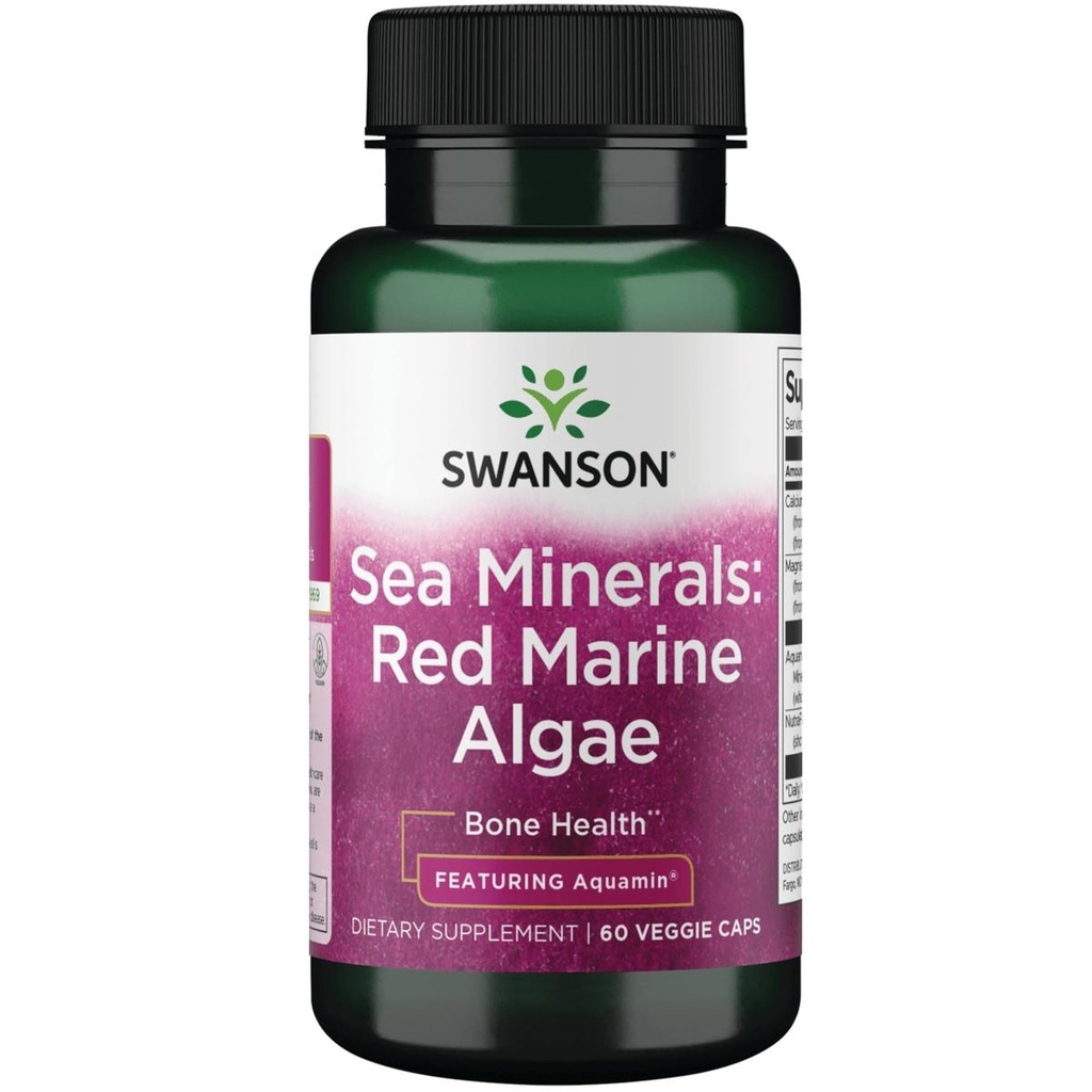 Swanson Aquamin Sea Minerals: Red Mineral Algae 60 Veg kapsule