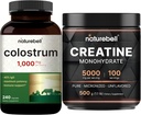 NatureBell Kreatin monohidrat v prahu & kolostrum 240 Kapsule 1.000mg na serviranje paketa 