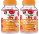 Življenjski biotin Otroci + Fosfatidilserin (PS) Otroci, Gummies Bundle - odličen okus, Vitamin dopolnilo, Gluten brezplačno, GSO brezplačno, Žvečljivi Gummy