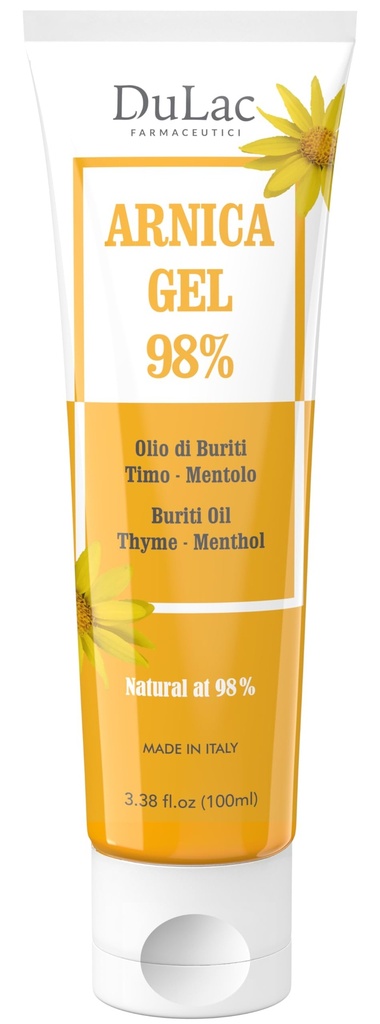 Dulàc - Arnica Gel za modrice in otekanje 3,38 Fl Oz, 98% Arnica Montana Cream Dodatna moč za mišice in skupno lajšanje, nemastna, naravna formula, Cool Effect, Alkohol brez