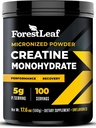 GozdLeaf Mikroniziran Kreatin monohidrat v prahu - povečanje mišične rasti in moči - Nearomatiziran kreatin za ženske in moške - 5G na postrežbo - 100 Serving