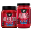 BSN vadbeni paket NO XPLODE Pred treningom Powder Blue Raz, 30 Služi AMINO X Recovery mišic intraworkout Podpora, Kofein Free Blue Raz, 30 Serving