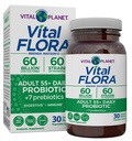 Vital Planet - Vital Flora Odrasli Več kot 50 Dnevni probiotik 60 Milijarda CFU, 60 Razni sevi, 7 Organski prebiotiki, Imunska podpora, Plin, Prebavni zdravje Probiotiki za ženske in moške, 30 kapsul