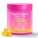 BURMINIJA Njena juicy feminine probiotiki Gumies, Premium feminine balance probiotiki s spolzkimi Elm za ženske pH Ravnotežje in svežina – Podpora Daily Wellness & Comfort 60 Ananapple Gummies