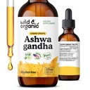 Wild & Organic Ashwagandha tekoče kapljice - Umirjanje Ashwagandha korenski ekstrakt za sprostitev - 1-mesečna zaloga - Zeliščni dodatki za ženske in moške - Vegan, sladkor in alkohol brez Tinkture - 2 fl oz