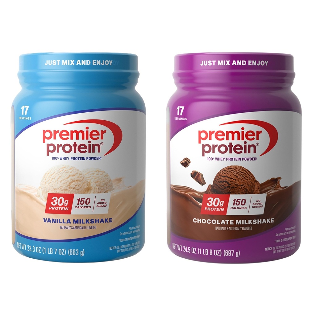 Sveženj Premier Protein 100% Whey Powder Tubs, Čokolada Milkshake + Vanilla Milkshake