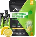 Hidracijski elektrolitski prašek, elektrolitski napitek, alkoholni dodatek za hidracijo, hidracijski paketi z vitamini in minerali, keto prijateljski, veganski, ne-GMO, brez sladkorja, limonina aroma (20 palic)