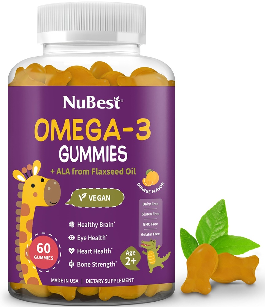 NuBest Omega 3 Gumiji za otroke in najstnike z laneno olje 