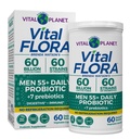 Vital Planet - Vital Flora Moški več kot 55 Dnevni probiotik, 60 milijard CFU, Raznovrstni sevi, Organic Prebiotics, Imunska podpora, Prebavne zdravstvene police Stabilni probiotiki za moške, 60 kapsul