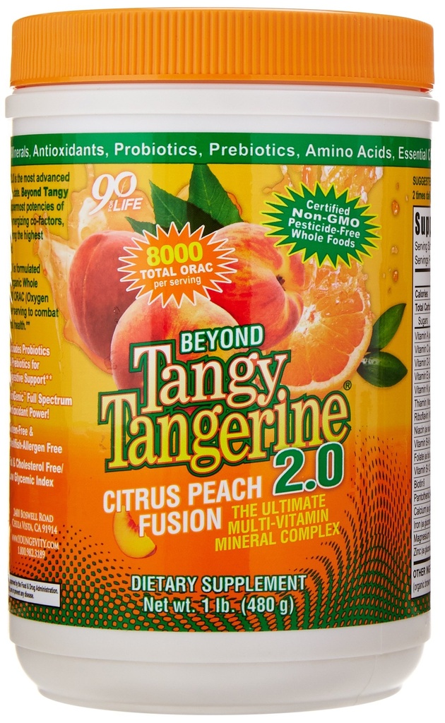 Youngevity Beyond Tangy Tangerine 2.0 Citrus Peach Fusion Multi-Vitamin & Mineral Complex - izdelan iz naravnih in celih živil 