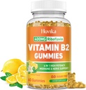 Vitamin B2 Gumies Riboflavin 400mg Dopolnilo za moške in ženske - Čisti magnezij, Ashwagandha, CoQ10, Omega 3, Vitamin B12 - Migrena Relief & Energy, Podpora živčnega sistema - Sladkor brez, 60 Število