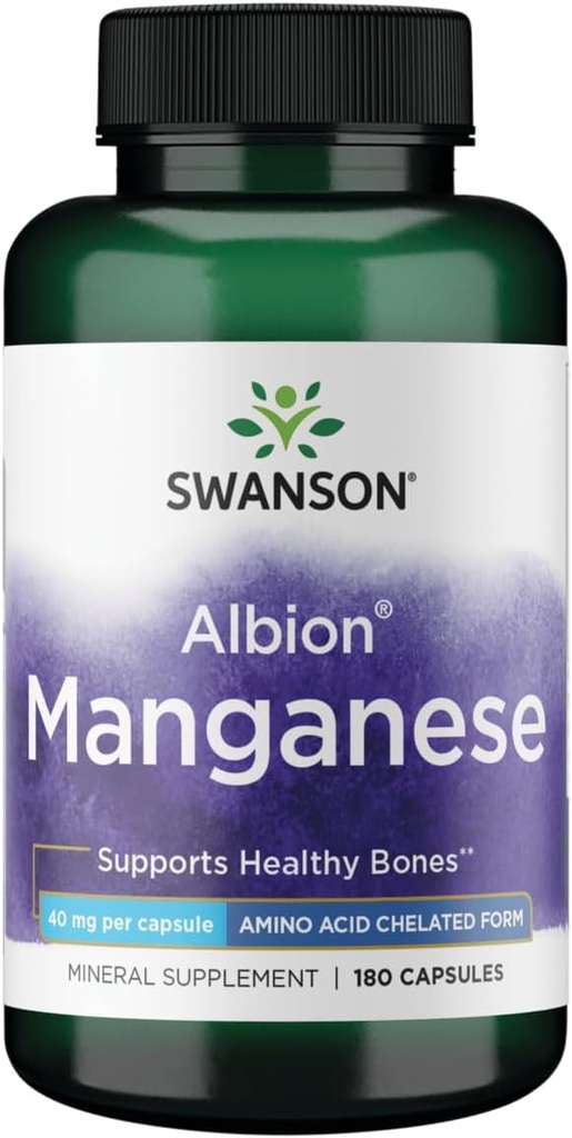Swanson Albion kelirani mangan Glicinat 40 miligramov 180 kapsul