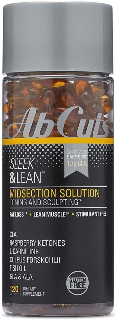 Sleek in Lean - 120 Easy-to-Swallow Softgels - CLA dodatek, ribje olje, Laneno olje, L-karnitin - pomaga povečati oskrbo z antioksidanti