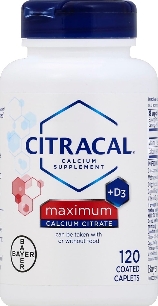 Citrakalna Max velikost 120ct citratna kalcijeva citrata z največjo vsebnostjo vitamina D kotlov 120