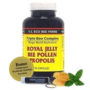 YS Organics Triple Bee Complex, Royal Jelly, Bee Pollen, Propolis - Moč narave pakirana v 90 Kapsule z Bonus po vsem svetunutrition Multi Namen Ključna veriga