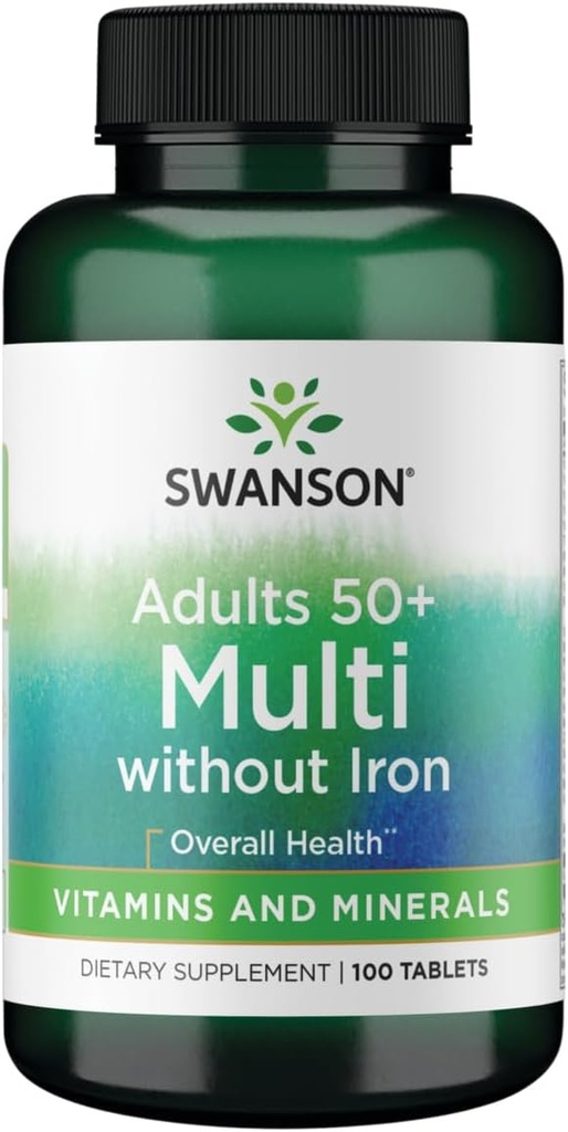 Swanson Geromulti brez železa (Multivitamin za starejše) 100 zavihkov