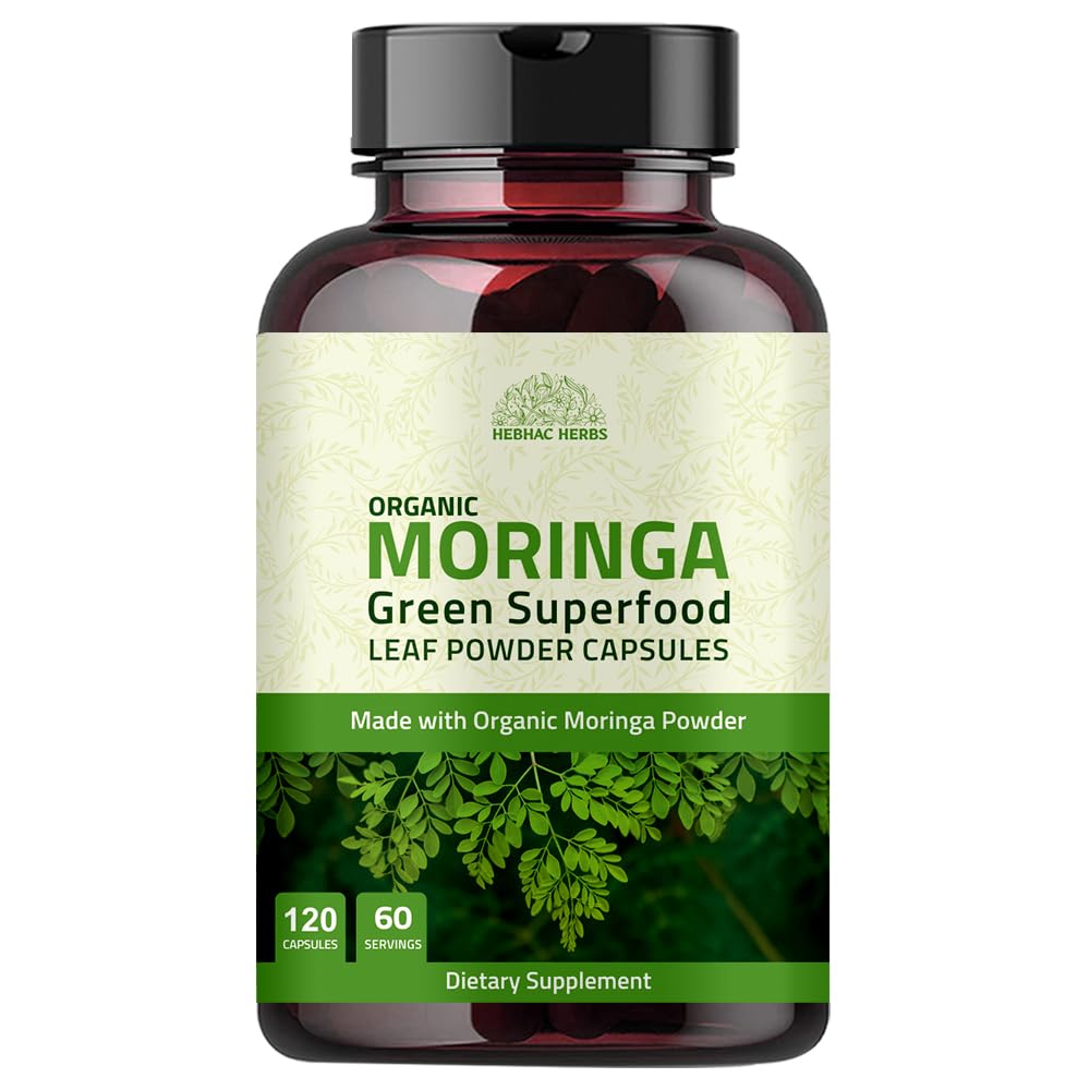 Organske kapsule Moringa 120 kapsul 1000 mg – Presnova, in imunosupresivna superživila Nutrient-Rich