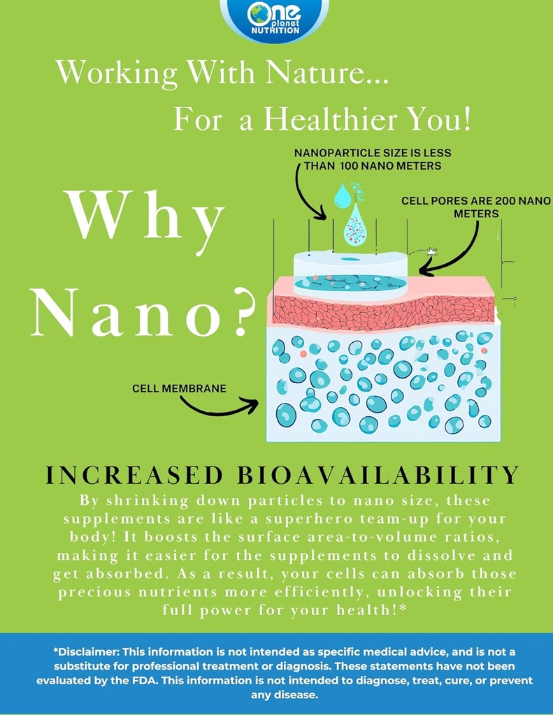 One Planet Nutrition Nano Quercetin Powder 8 oz (227 Servings), Sophora Japonica Extract, Nano za izboljšano absorpcijo, Podpira imuno zdravje z antioksidant koristi, Non-GMO, Vegan