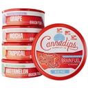 Cannadips - Brain Fuel Variety Pack - Nootropic Caffeine Pouches - 50mg Lion's Mane, 100mg Kofein, 50mg L-Theanine, No Sugar - Čista energija Možgansko gorivo za kognitivno zmogljivost, Izdelano v ZDA (5-PACK)