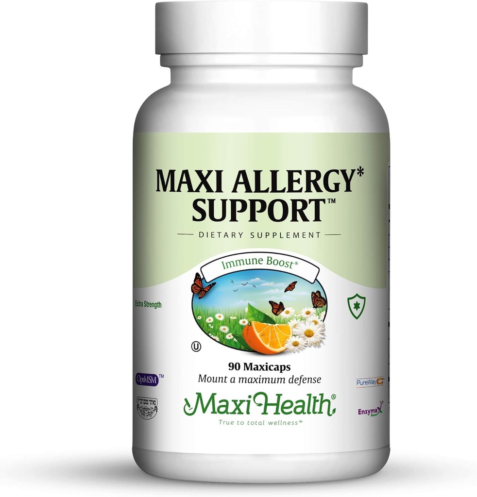 Maxi Health Alergy Podpora Vitamin C z MSM Sinus & Nasal zdravje, 90 Count
