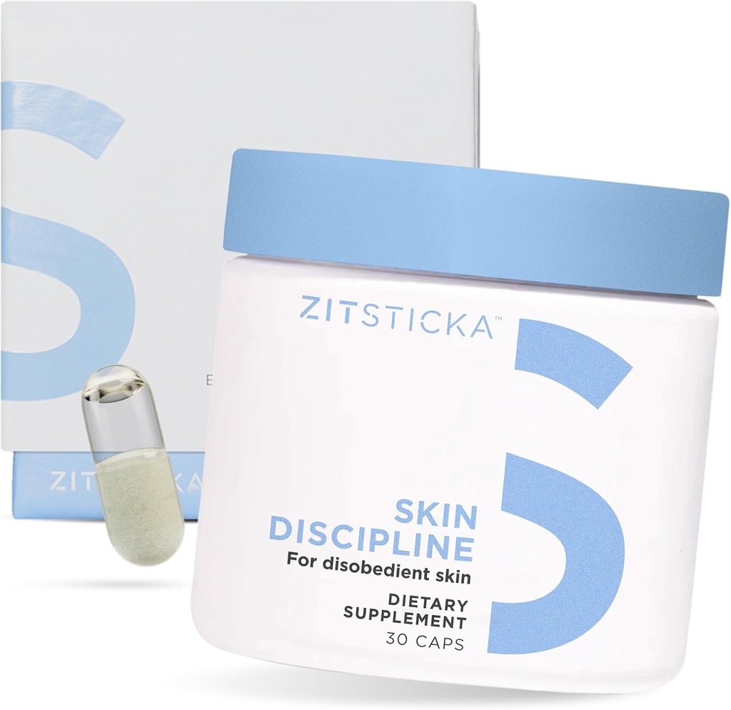 ZitSticka Vitamin Acne Dodatek za Cystic Acne w/ 30 Naravnih kap za ženske in moške, Dodatki za hormonsko podporo, kožo jasnost, temne pege - Dermatolog Tested (Skin Disciplina)