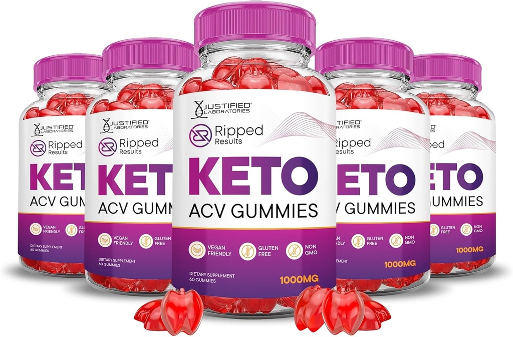 Upravičeni laboratoriji (5 Pack Ripped Rezultati Keto ACV Gummies Napredno Formula 1000MG Repped Rezultati Oblikovani z Granatna Beet Juice Powder B12 Vegan Non GSO 300 Gummys