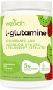Wellah L-glutamin v prahu Jagoda Kiwi (50 servivov) - 5g L-glutamin na obrok, sladkan s Stevio