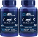 Life Extension Vitamin C in Bio-Quercetin®,Cardiovascular Health Supplement,Immune Support,Visoko absorpcijski,quercetin,Vitamin C,Gluten Free,Non-GMO, Vegetarian, 250 tablet,(Pack z 2)