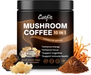 Kava iz gob Catfit v prahu, 10 mešanice gob z levjo grivo, Chaga, Cordyceps, L-teanin za energijo, fokus, kognitivna in imuniteta, 50